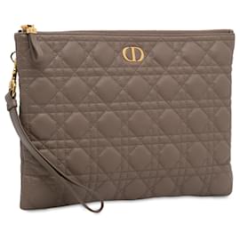 Dior-Dior Brown Large Cannage Caro Daily Pouch-Brown,Taupe