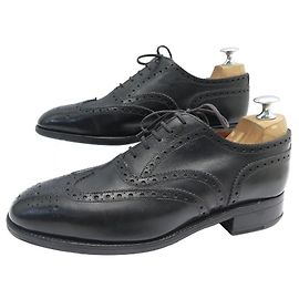 JM Weston M WESTON RICHELIEU SCHUHE 375 5.5E 39.5 Breit 40 Schwarze Lederschuhe Schwarz