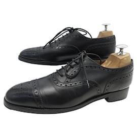 JM Weston-JM WESTON SHOES 310 RICHELIEU BOUT FLORAL 6D 40 end 39.5 LEATHER SHOES-Black