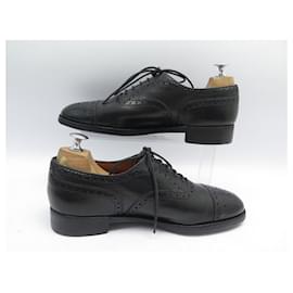 JM Weston-JM WESTON SHOES 310 RICHELIEU BOUT FLORAL 6D 40 end 39.5 LEATHER SHOES-Black
