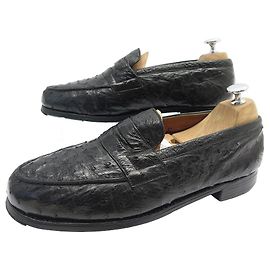 MOCASSINI JM WESTON 180 8E 42 Largo 42.5 MOCASSINI IN PELLE DI STRUZZO Nero