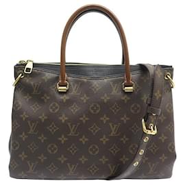 Louis Vuitton-LOUIS VUITTON PALLAS HANDBAG MONOGRAM CANVAS MM M41064 HAND BAG PURSE-Brown