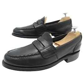 Church's-CHURCH'S SHOES MOCCASINS 8 42 BLACK LEATHER LOAFERS SHOES-Black