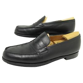 JM Weston-JM WESTON SHOES 180 Church´s Loafers 11C 44 FINE BLACK LEATHER SHOES SHAPES-Black