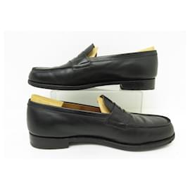 JM Weston-JM WESTON SHOES 180 Church´s Loafers 11C 44 FINE BLACK LEATHER SHOES SHAPES-Black