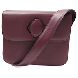 Cartier-BORSA A BANDOULIERE VINTAGE MUST DE CARTIER IN PELLE BORDEAUX-Bordò