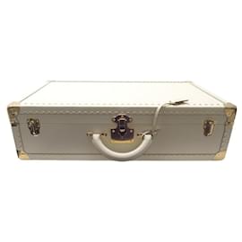 Fendi-NEW FENDI MALLE LARGE SUITCASE 7vv154 BEIGE LEATHER TRUNK TRAVEL CASE-Beige