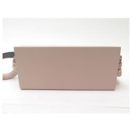 Fendi-NEW FENDI HORIZONTAL BOX POUCH HANDBAG 8BT340 HAND BAG STRAP-Pink