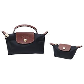 NEW LOT LONGCHAMP COSMETICS PURSE LE PLIAGE ORIGINAL SET Black