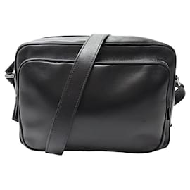 Prada-PRADA BLACK LEATHER BAG PURSE BLACK LEATHER HAND BAG PURSE-Black