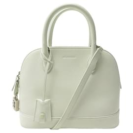 Balenciaga-BALENCIAGA TOP HANDLE VILLE S HANDBAG 550645 WHITE SHOULDER BAG-White