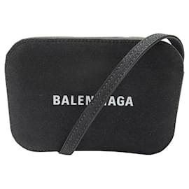 Balenciaga-BALENCIAGA CAMERA EVERYDAY XS HANDBAG 552372 GLITTER LEATHER CROSSBODY-Black