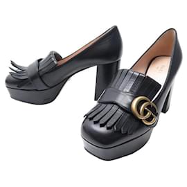 Gucci-GUCCI MALAGA KID MARMONT SHOES 573020 Shoes 36.5 Item 37.5 FR SHOES-Black