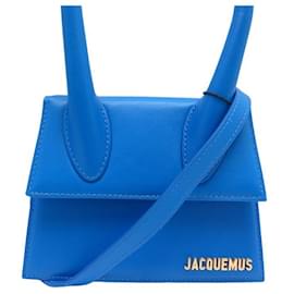 Jacquemus-NEW JACQUEMUS LE CHIQUITO M BANDOULIERE LEATHER HAND BAG PURSE HANDBAG-Blue