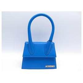 Jacquemus-NEW JACQUEMUS LE CHIQUITO M BANDOULIERE LEATHER HAND BAG PURSE HANDBAG-Blue