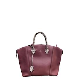 Louis Vuitton-Lockit MM Python Leather As good as new-Dark red