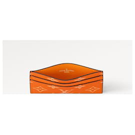 Louis Vuitton-Tarjetero forrado LV taigarama naranja-Naranja