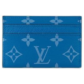 Louis Vuitton-LV gefütterter Kartenhalter Taigarama blau-Blau