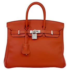 Hermès-HERMES BIRKIN 25-Naranja