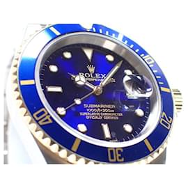 Rolex-ROLEX Submariner date SS xYG combination blue 16613 A series Mens-Silvery