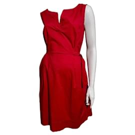 Joseph-Red Lora popeline dress by Joseph-Red