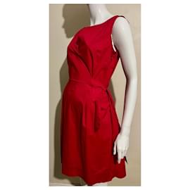 Joseph-Red Lora popeline dress by Joseph-Red