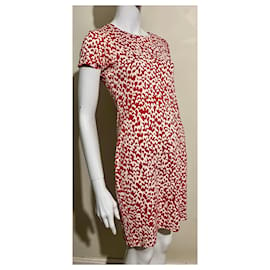 Diane Von Furstenberg-DvF New Reina silk dress in red and white-White,Red