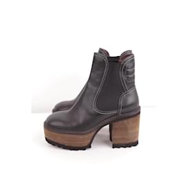 See by Chloé-Leather boots-Black