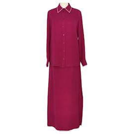 Loro Piana-fucsia/Conjunto de falda y camisa de manga larga rosa-Rosa