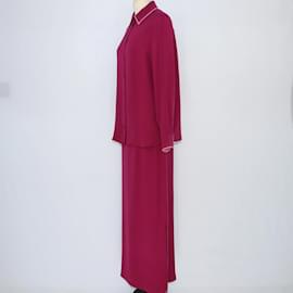 Loro Piana-fuchsia/Pink Longsleeve Shirt And Skirt Set-Pink