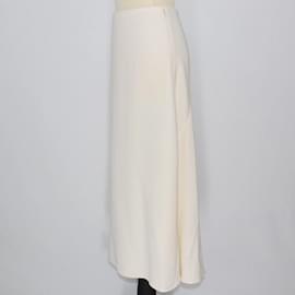 Valentino-Falda midi color crema-Crudo