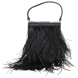 Autre Marque-Black Ostrich Feather Bag-Black