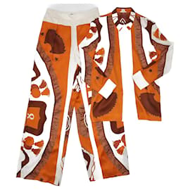 Hermès Camisa e calça estampada multicolorida Hermes Multicor