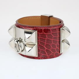 Hermès-Hermes Red Collier de Chien Bracelet-Red