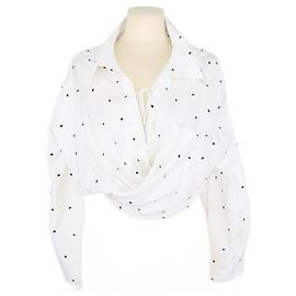 Jacquemus X La Riviera Tops de bolinhas brancas Branco
