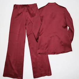 Autre Marque-Munthe Maroon Pocket Detail Blazer & Pants Set-Other