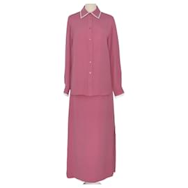 Loro Piana-pink/Ensemble chemise à manches longues et jupe crème-Rose
