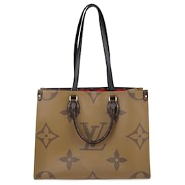 Louis Vuitton-Borsa Louis Vuitton Reverse Monogram Onthego Mm-Bianco