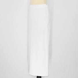 Prada-Prada White Triangle Embroidered Midi Skirt-Red