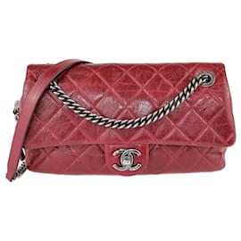 Chanel-Rote mittelgroße Easy Flap Bag-Rot