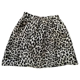 Dior Leopard Print Silk Skirt Leopard print