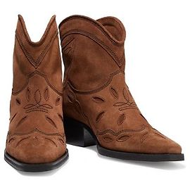 Ganni marrón tejas 40 botines de gamuza Castaño