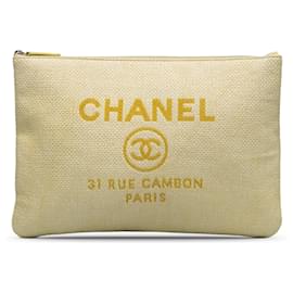 Chanel-Custodia Chanel Deauville O marrone-Marrone,Beige