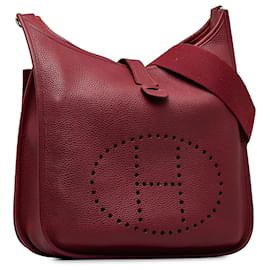 Hermès-Hermes Red Clemence Evelyne III-Red