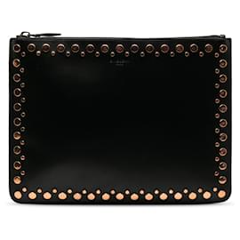 Givenchy-Bolsa clutch de couro com tachas pretas Givenchy-Preto