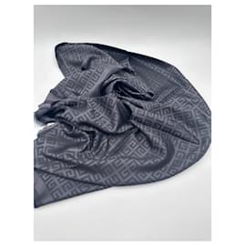 Givenchy-Givenchy gray silk wool shawl 4All-over tone-on-tone G-Dark grey