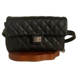 Chanel-Magnifique sac ceinture 2.55 vintage-Noir