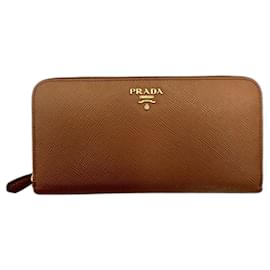 Prada-Prada large saffiano wallet-Camel
