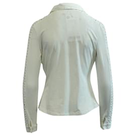 Autre Marque-White Shirt with Crochet Elements-White,Cream