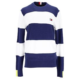 Tommy Hilfiger Gestreifter Herrenpullover aus Bio-Baumwolle Blau